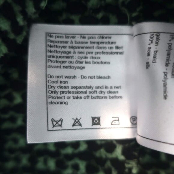 Chanel Cashmere Tweed Cardigan Jacket Sage Green Size 44 - Picture 11 of 11